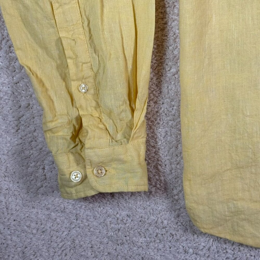Burberry Brit Mens Long Sleeve Button Shirt Yellow Nova Check Flip Cuff Sz 2XL - Picture 4 of 13
